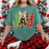Bella Canvas or Comfort Colors Joy Christmas Tree Tee Direct To Film Transfered Faux Glitter Tee