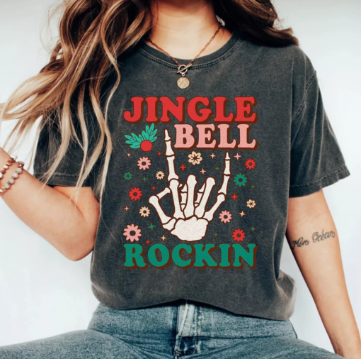 Bella or Comfort Colors Jingle Bell Rockin’ Tee Super Cute Christmas Shirt