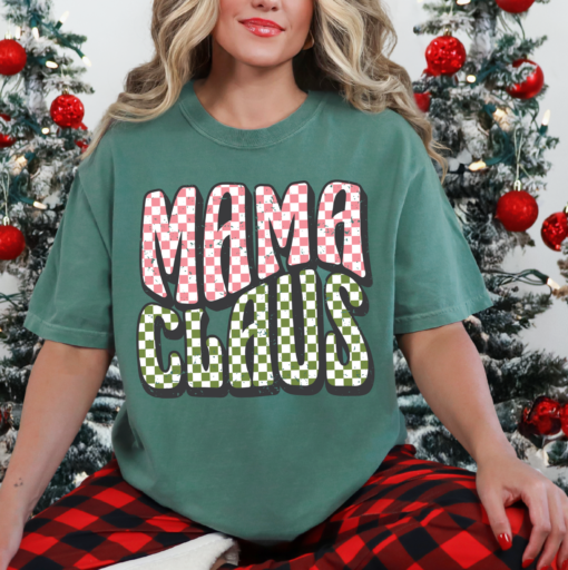 Bella or Comfort Colors Mama Claus Christmas Tee