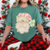 Bella or Comfort Colors Merry Christmas Santa Faux Glitter Tee