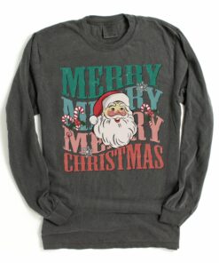 Bella or Comfort Colors Merry Christmas Santa Vintage Tee