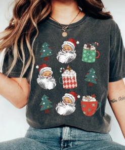 Bella or Comfort Colors Santa Trees Hot Cocoa Christmas Things Tee