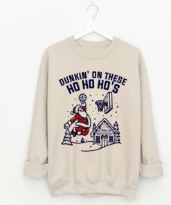 Bella or Gildan Dunkin’ On These Ho Ho Ho’s Sweatshirt Basketball Christmas Sweater