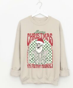 Bella or Gildan Merry Christmas Ya Filthy Animal Sweatshirt Christmas Sweater