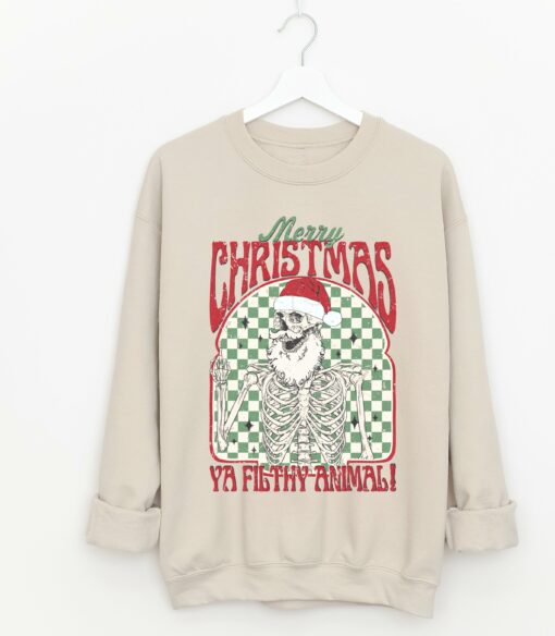 Bella or Gildan Merry Christmas Ya Filthy Animal Sweatshirt Christmas Sweater