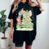 Black Bella Canvas or Comfort Colors Stacked Snowmen Christmas Tree Tee