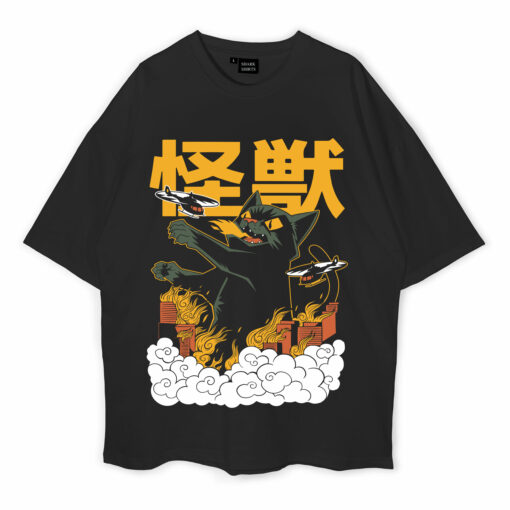 Black Cat Kaiju Oversized T-Shirt