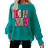 Boutique Balloon Sleeve Holly Jolly Christmas Sweater