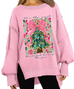 Boutique Balloon Sleeve Most Wonderful Time of The Year Christmas Sweater