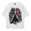 Christmas X-Ray Ribs Skeleton Oversized T-shirt