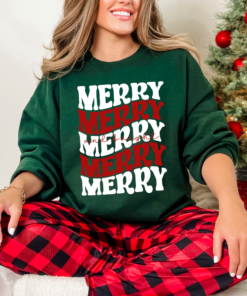 Christmas Youth and Adult Merry and Bright Sweatshirt Christmas Sweatshirt