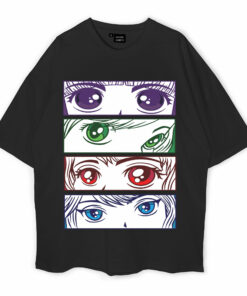 Colorful Manga Or Anime Eyes Oversized T-Shirt
