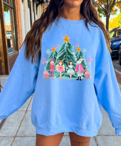 Columbia Blue Youth and Adult Watercolor Nutcracker Sweatshirt Christmas Sweatshirt