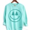 Comfort Colors Chalky Mint Christmas Sweatshirt – Unisex Sweatshirt-Trees Smiley Santa