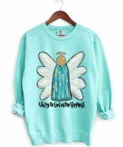 Comfort Colors Chalky Mint Glory To God In The Highest Sweatshirt