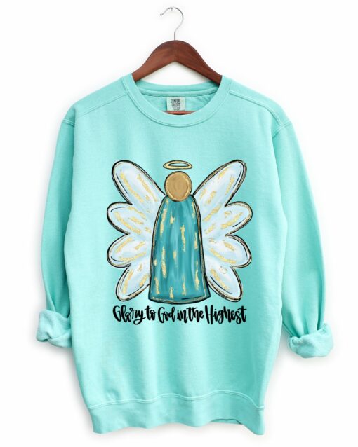 Comfort Colors Chalky Mint Glory To God In The Highest Sweatshirt