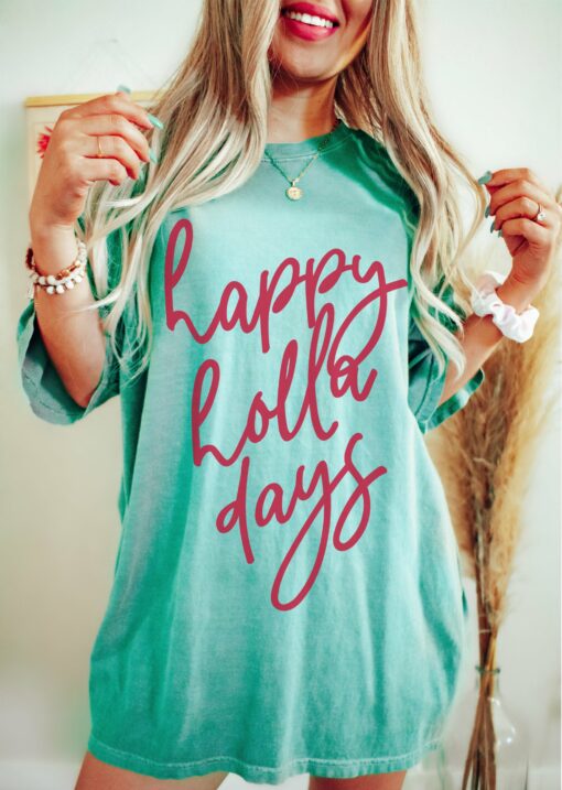 Comfort Colors Chalky Mint Happy Holla Days Shirt