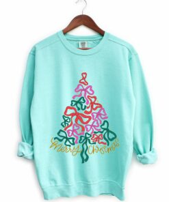 Comfort Colors Christmas Bow Tree Sweatshirt