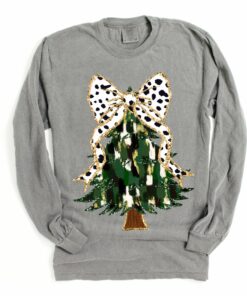 Comfort Colors Christmas Brush Strokes Tree Tee Long or Short Sleeve Options
