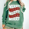 Comfort Colors Christmas Merry and Bright Sweatshirt Christmas Sweatshirt