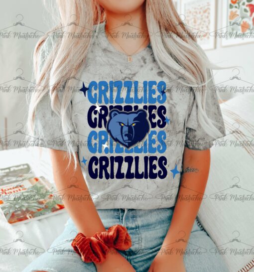 Comfort Colors Color Blast Grizzlies Stacked Retro Shirt