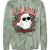 Comfort Colors Color Blast Stay Merry and Bright Santa Rock N Roll Sweatshirt Unisex Funny Christmas Rocker Sweatshirt