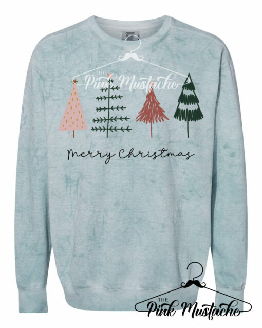 Comfort Colors Colorblast Merry Christmas Trees Sweatshirt