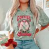 Comfort Colors Colorblast This Girl Runs of Coffee and Christmas Cheer Tee- Sizes and Inventory Limited