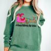 Comfort Colors Dashing Through The Snow Christmas Sweatshirt Direct To Film Transferred Faux Glitter Sweatshirt