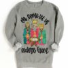 Comfort Colors Oh Come Let Us Adore Him Three Wise Men Christmas Sweatshirt Direct To Film Transfered Faux Glitter Sweatshirt