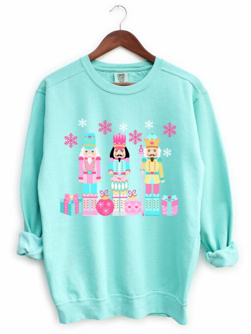 Comfort Colors Pastel Pink Nutcrackers Christmas Sweatshirt