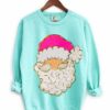 Comfort Colors Pink Santa Christmas Sweatshirt