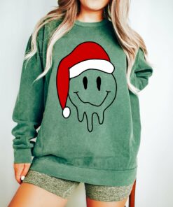 Comfort Colors Smiley Drip Sweatshirt Christmas Sweatshirt