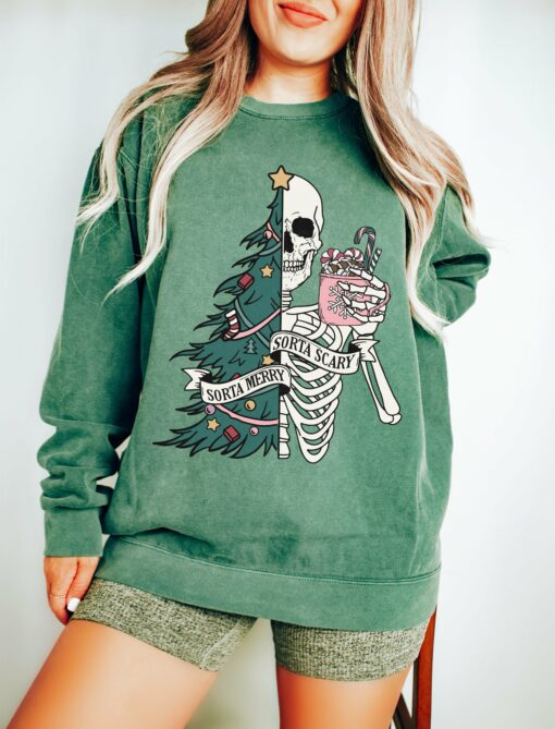 Comfort Colors Sorta Merry Sorta Scary Sweatshirt Christmas Sweatshirt