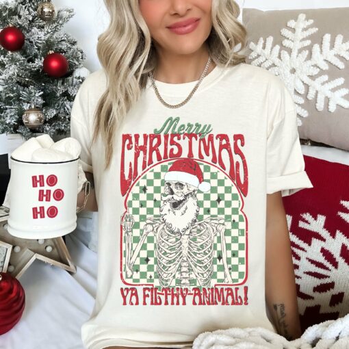 Comfort Colors or Bella Canvas Merry Christmas Ya Filthy Animal Shirt