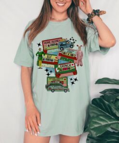 Comfort Colors or Bella Canvas Vintage Christmas VHS Movies Christmas Tee