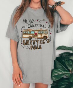 Comfort Colors or Bella Funny Merry Christmas Shitter’s-Full Shirt  Christmas T-Shirt Bleached Christmas Vacation