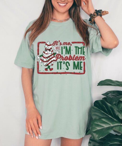 Comfort Colors or Bella It’s Me I’m The Problem Christmas Tree Cake Shirt Funny Christmas Shirt