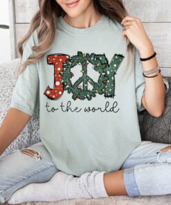 Comfort Colors or Bella Joy To The World Christmas Tee  Youth And Adult Christmas T-Shirt