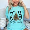 Comfort Colors or Bella Joy To The World Mint Christmas Tee  Youth And Adult Christmas T-Shirt