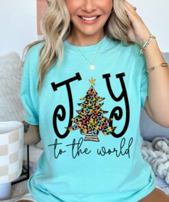 Comfort Colors or Bella Joy To The World Mint Christmas Tee  Youth And Adult Christmas T-Shirt