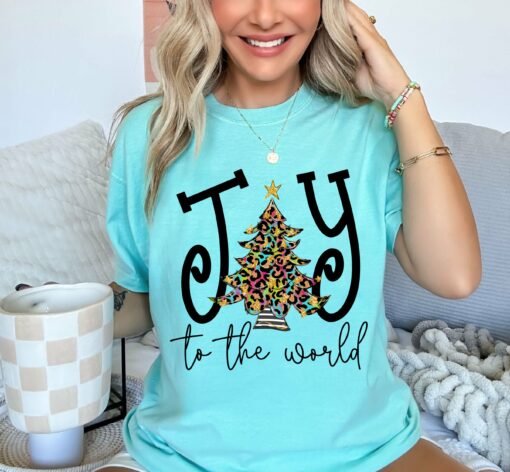 Comfort Colors or Bella Joy To The World Mint Christmas Tee  Youth And Adult Christmas T-Shirt