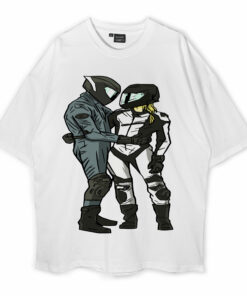 Couple Hugging Wearing Oversized T-Shirt