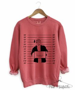 Crimson Comfort Colors Naughty Santa Mugshot Christmas – Sweatshirt
