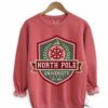Crimson Comfort Colors North Pole University Christmas – Sweatshirt
