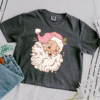 Cropped Comfort Colors Christmas Pink Santa Tee