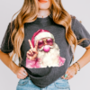 Cropped Comfort Colors Christmas Santa Bubble Gum Tee
