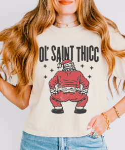 Cropped Comfort Colors Ole St Thicc Christmas Shirt