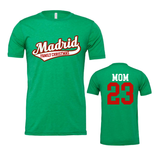 Custom Baseball Family Christmas Tees