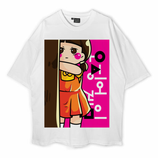 Cute Girl Cartoon Oversized T-Shirt